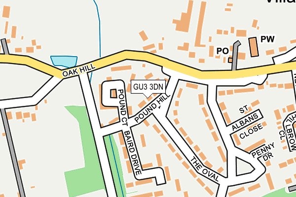 GU3 3DN map - OS OpenMap – Local (Ordnance Survey)