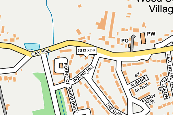 GU3 3DP map - OS OpenMap – Local (Ordnance Survey)