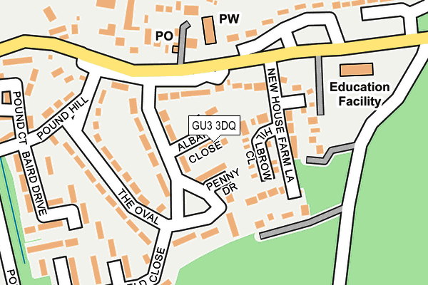 GU3 3DQ map - OS OpenMap – Local (Ordnance Survey)