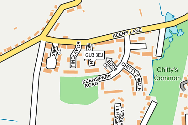 GU3 3EJ map - OS OpenMap – Local (Ordnance Survey)