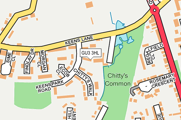 GU3 3HL map - OS OpenMap – Local (Ordnance Survey)