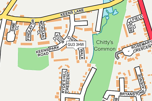 GU3 3HW map - OS OpenMap – Local (Ordnance Survey)