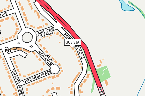 GU3 3JA map - OS OpenMap – Local (Ordnance Survey)