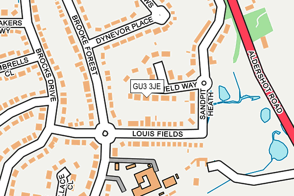 GU3 3JE map - OS OpenMap – Local (Ordnance Survey)
