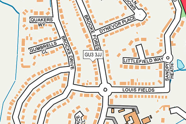GU3 3JJ map - OS OpenMap – Local (Ordnance Survey)