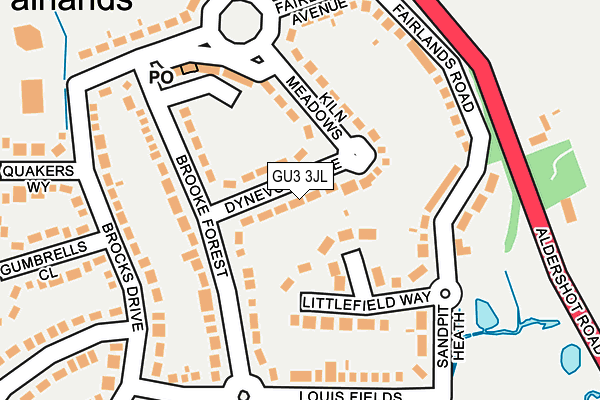 GU3 3JL map - OS OpenMap – Local (Ordnance Survey)