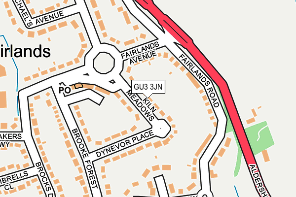 GU3 3JN map - OS OpenMap – Local (Ordnance Survey)