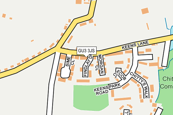 GU3 3JS map - OS OpenMap – Local (Ordnance Survey)