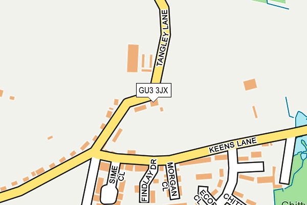 GU3 3JX map - OS OpenMap – Local (Ordnance Survey)