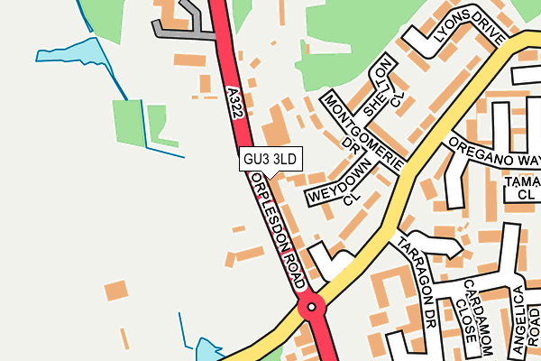 GU3 3LD map - OS OpenMap – Local (Ordnance Survey)