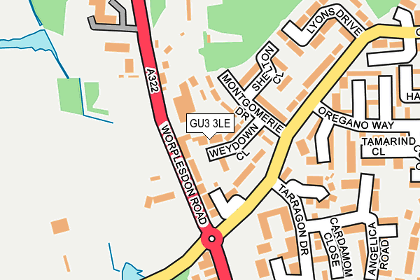 GU3 3LE map - OS OpenMap – Local (Ordnance Survey)