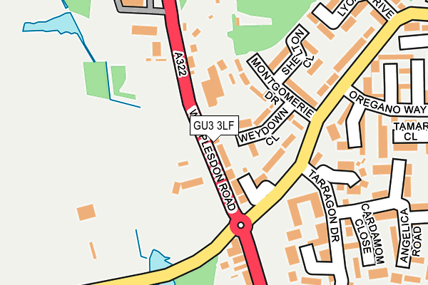 GU3 3LF map - OS OpenMap – Local (Ordnance Survey)