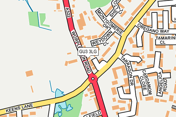 GU3 3LG map - OS OpenMap – Local (Ordnance Survey)