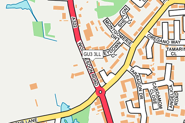 GU3 3LL map - OS OpenMap – Local (Ordnance Survey)