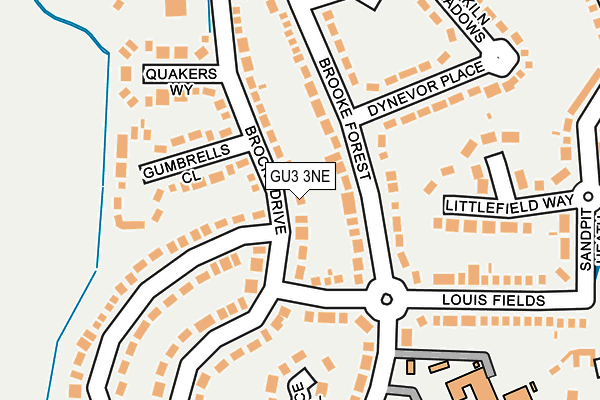 GU3 3NE map - OS OpenMap – Local (Ordnance Survey)