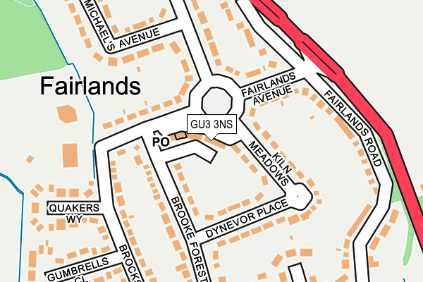 GU3 3NS map - OS OpenMap – Local (Ordnance Survey)