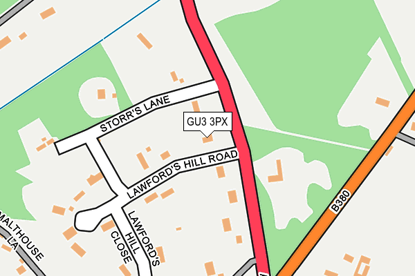 GU3 3PX map - OS OpenMap – Local (Ordnance Survey)