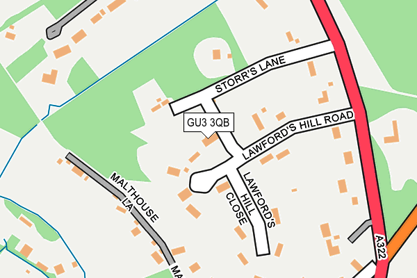 GU3 3QB map - OS OpenMap – Local (Ordnance Survey)