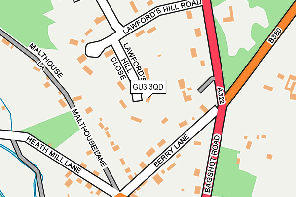 GU3 3QD map - OS OpenMap – Local (Ordnance Survey)