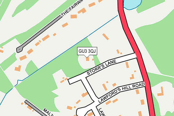 GU3 3QJ map - OS OpenMap – Local (Ordnance Survey)