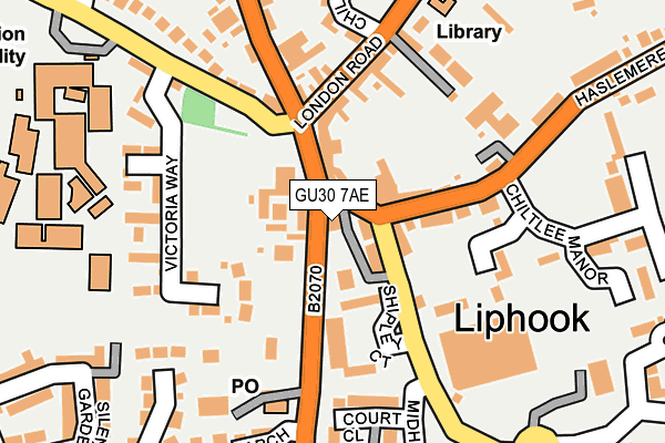 GU30 7AE map - OS OpenMap – Local (Ordnance Survey)