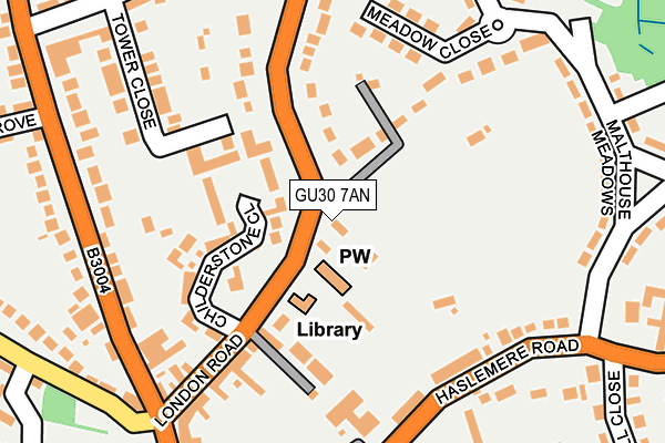 GU30 7AN map - OS OpenMap – Local (Ordnance Survey)