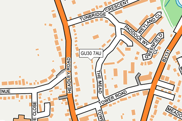 GU30 7AU map - OS OpenMap – Local (Ordnance Survey)