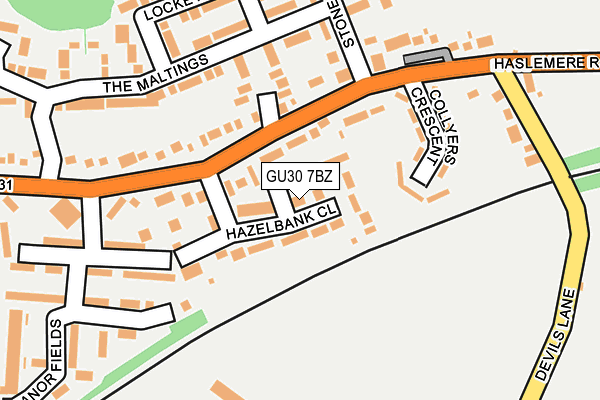 GU30 7BZ map - OS OpenMap – Local (Ordnance Survey)