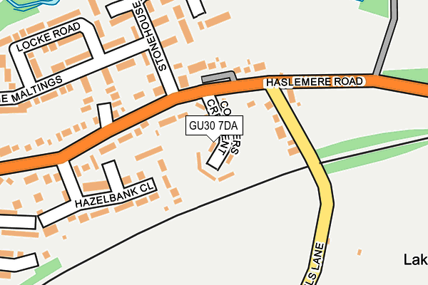 GU30 7DA map - OS OpenMap – Local (Ordnance Survey)