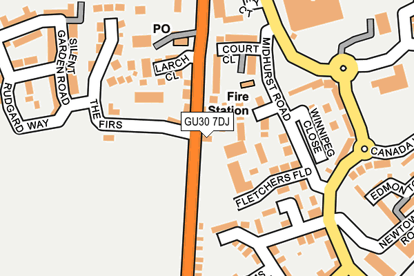 GU30 7DJ map - OS OpenMap – Local (Ordnance Survey)