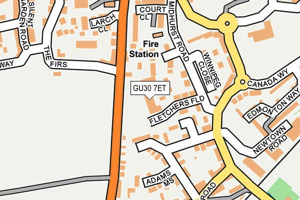 GU30 7ET map - OS OpenMap – Local (Ordnance Survey)