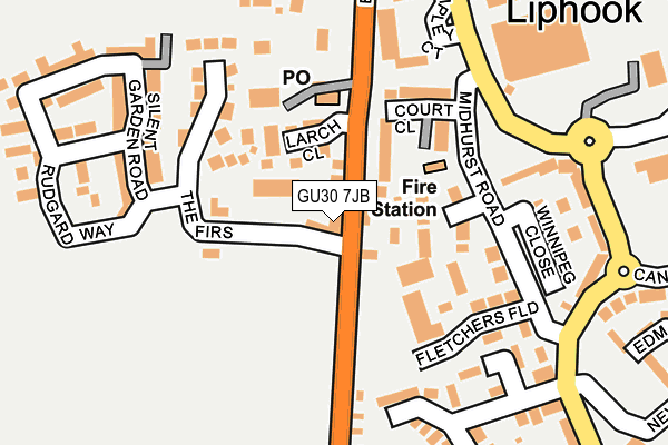GU30 7JB map - OS OpenMap – Local (Ordnance Survey)