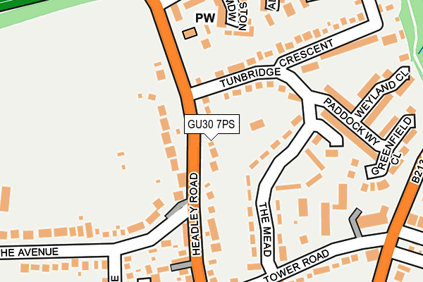 GU30 7PS map - OS OpenMap – Local (Ordnance Survey)