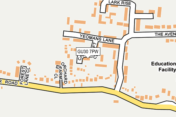 GU30 7PW map - OS OpenMap – Local (Ordnance Survey)