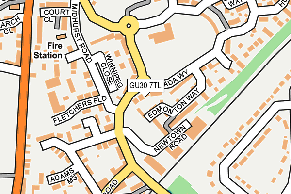 GU30 7TL map - OS OpenMap – Local (Ordnance Survey)