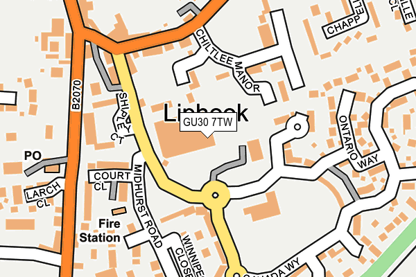 GU30 7TW map - OS OpenMap – Local (Ordnance Survey)