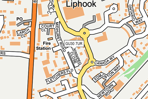 GU30 7UR map - OS OpenMap – Local (Ordnance Survey)