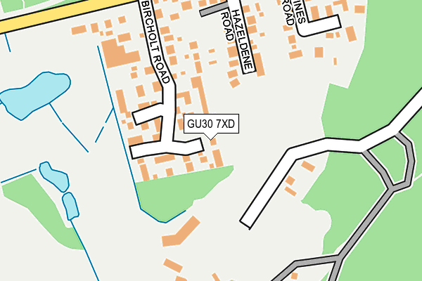 GU30 7XD map - OS OpenMap – Local (Ordnance Survey)