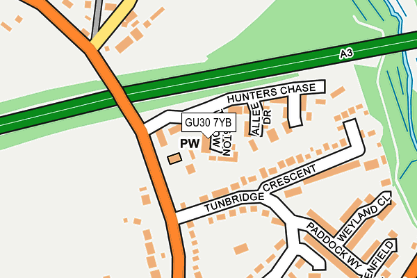 GU30 7YB map - OS OpenMap – Local (Ordnance Survey)