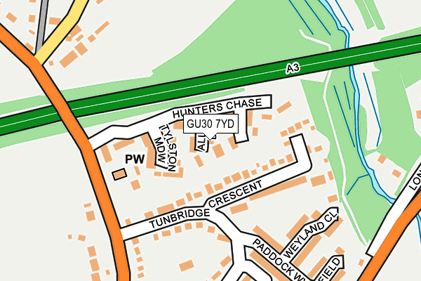 GU30 7YD map - OS OpenMap – Local (Ordnance Survey)