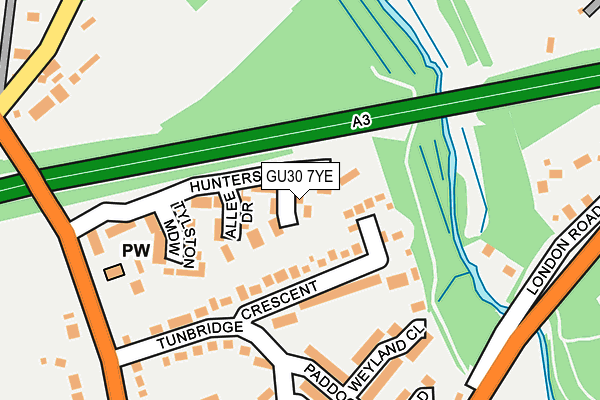 GU30 7YE map - OS OpenMap – Local (Ordnance Survey)