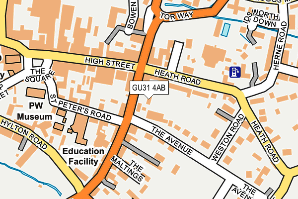 GU31 4AB map - OS OpenMap – Local (Ordnance Survey)