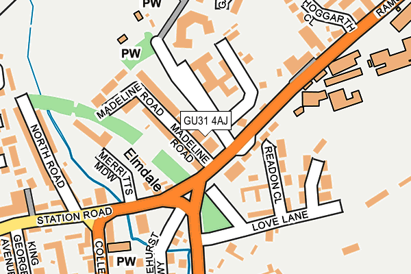 GU31 4AJ map - OS OpenMap – Local (Ordnance Survey)