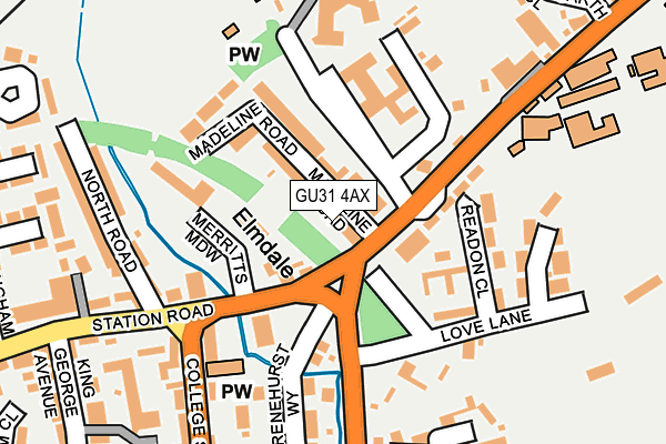 GU31 4AX map - OS OpenMap – Local (Ordnance Survey)