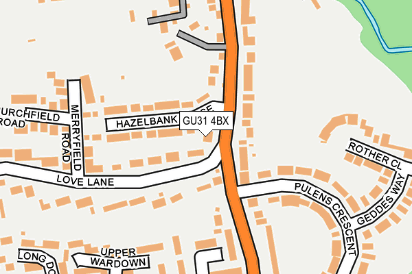 GU31 4BX map - OS OpenMap – Local (Ordnance Survey)