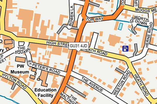 GU31 4JD map - OS OpenMap – Local (Ordnance Survey)