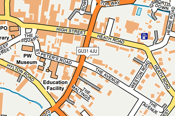 GU31 4JU map - OS OpenMap – Local (Ordnance Survey)