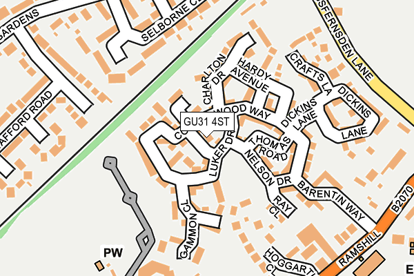 GU31 4ST map - OS OpenMap – Local (Ordnance Survey)