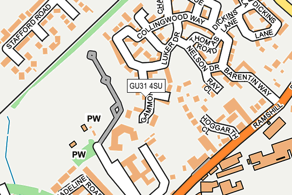 GU31 4SU map - OS OpenMap – Local (Ordnance Survey)