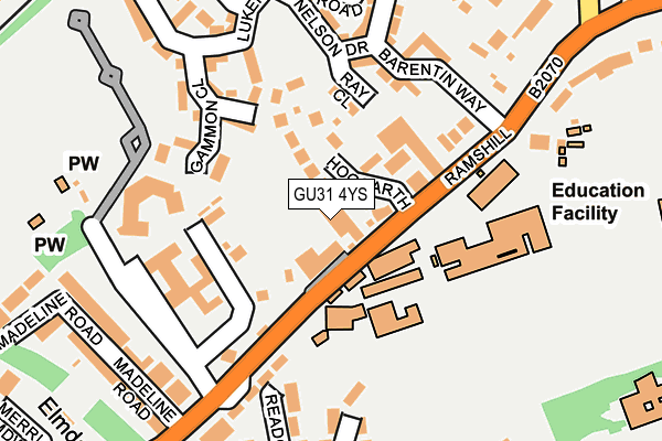GU31 4YS map - OS OpenMap – Local (Ordnance Survey)
